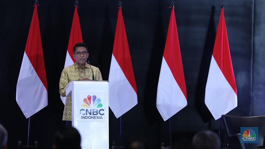 Ketua Komisi XI DPR RI, Mukhamad Misbakhun menyampaikan pemapraran dalam acara Capital Market Forum 2025 di Gedung Bursa Efek Indonesia (BEI), Jakarta, Jumat (21/3/2025). (CNBC Indonesia/Tri Susilo)