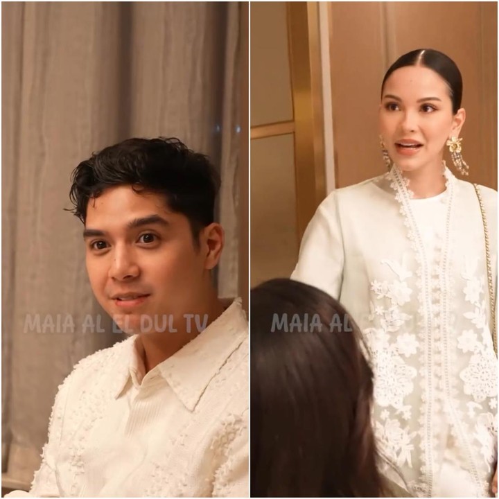 <p>Anak pertama Maia Estianty, Al Ghazali juga datang bersama tunangannya Alyssa Daguise. Pasangan yang dikabarkan akan segera menikah ini kompak mengenakan pakaian berwarna putih. (Foto: Instagram @maiaestiantyreal)</p>