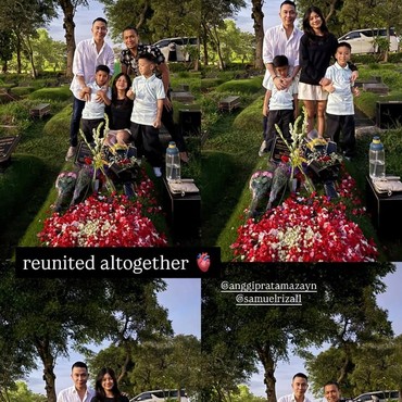 Kompaknya Samuel Rizal & Anggi Pratama Ziarah Makam Stevie Agnecya