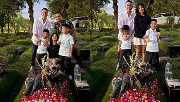 Kompaknya Samuel Rizal & Anggi Pratama Ziarah Makam Stevie Agnecya