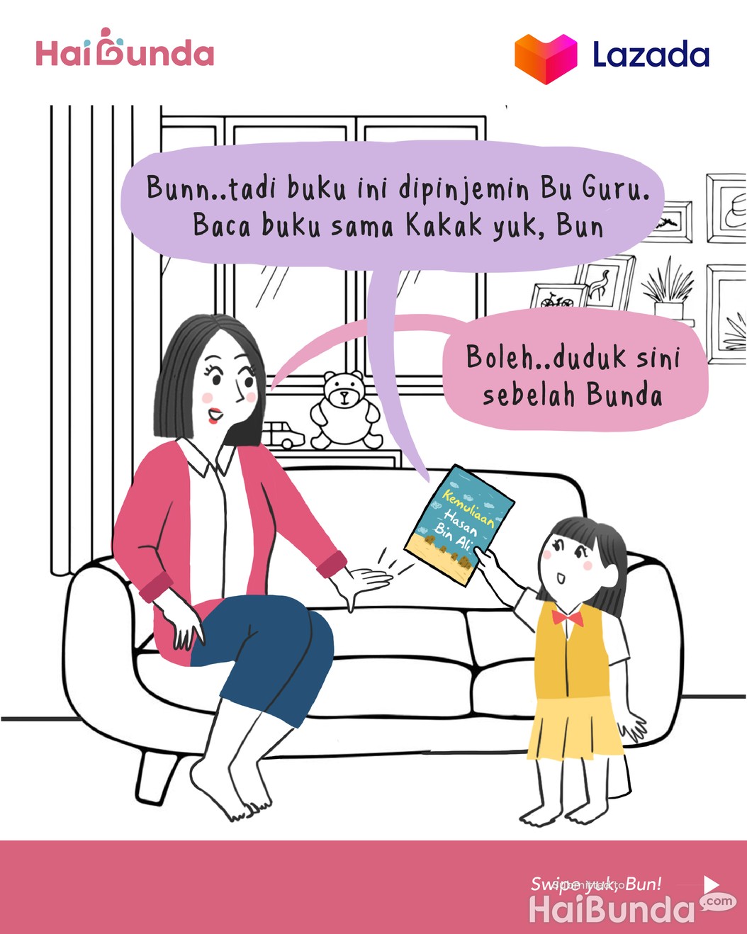 Komik Bunda: Kakak Diajarin Hasan Bin Ali