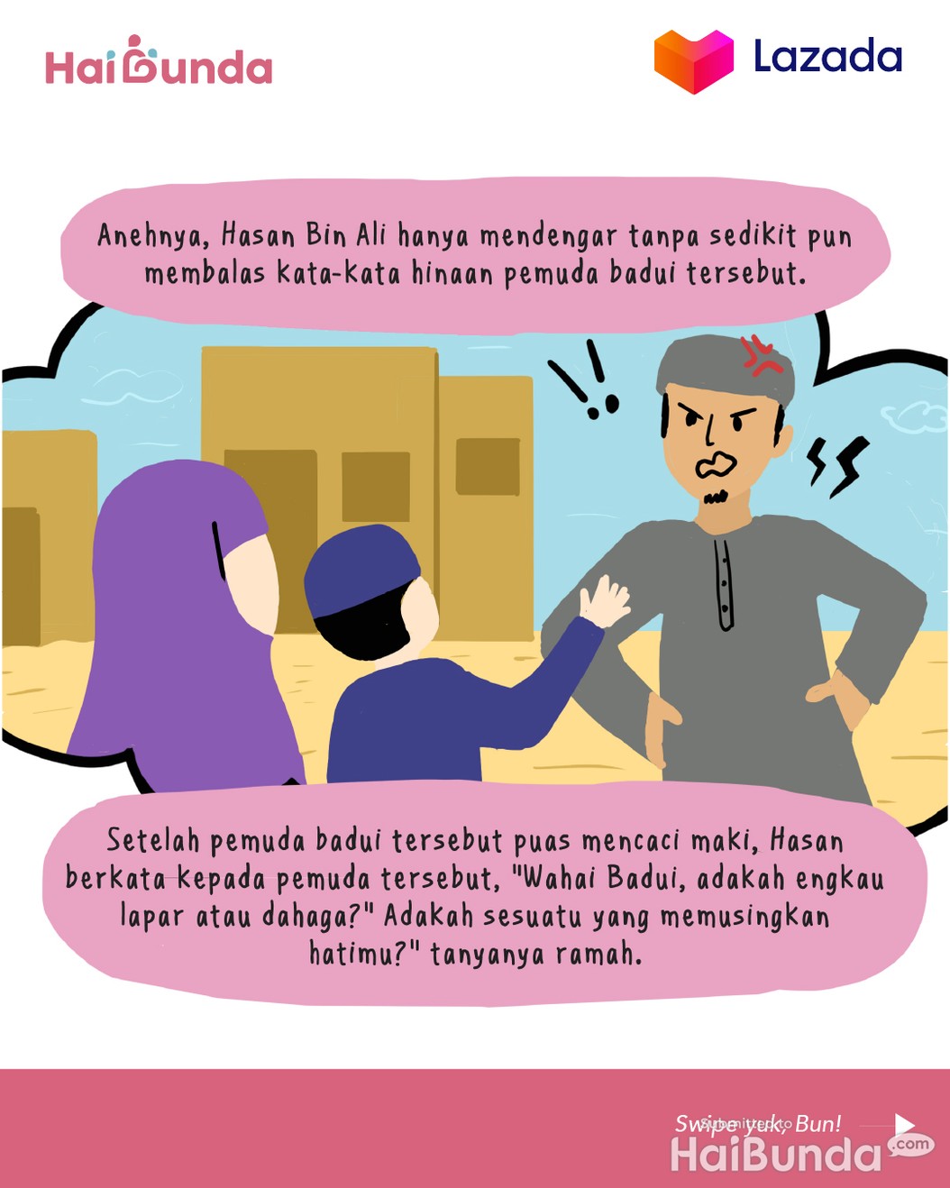 Komik Bunda: Kakak Diajarin Hasan Bin Ali