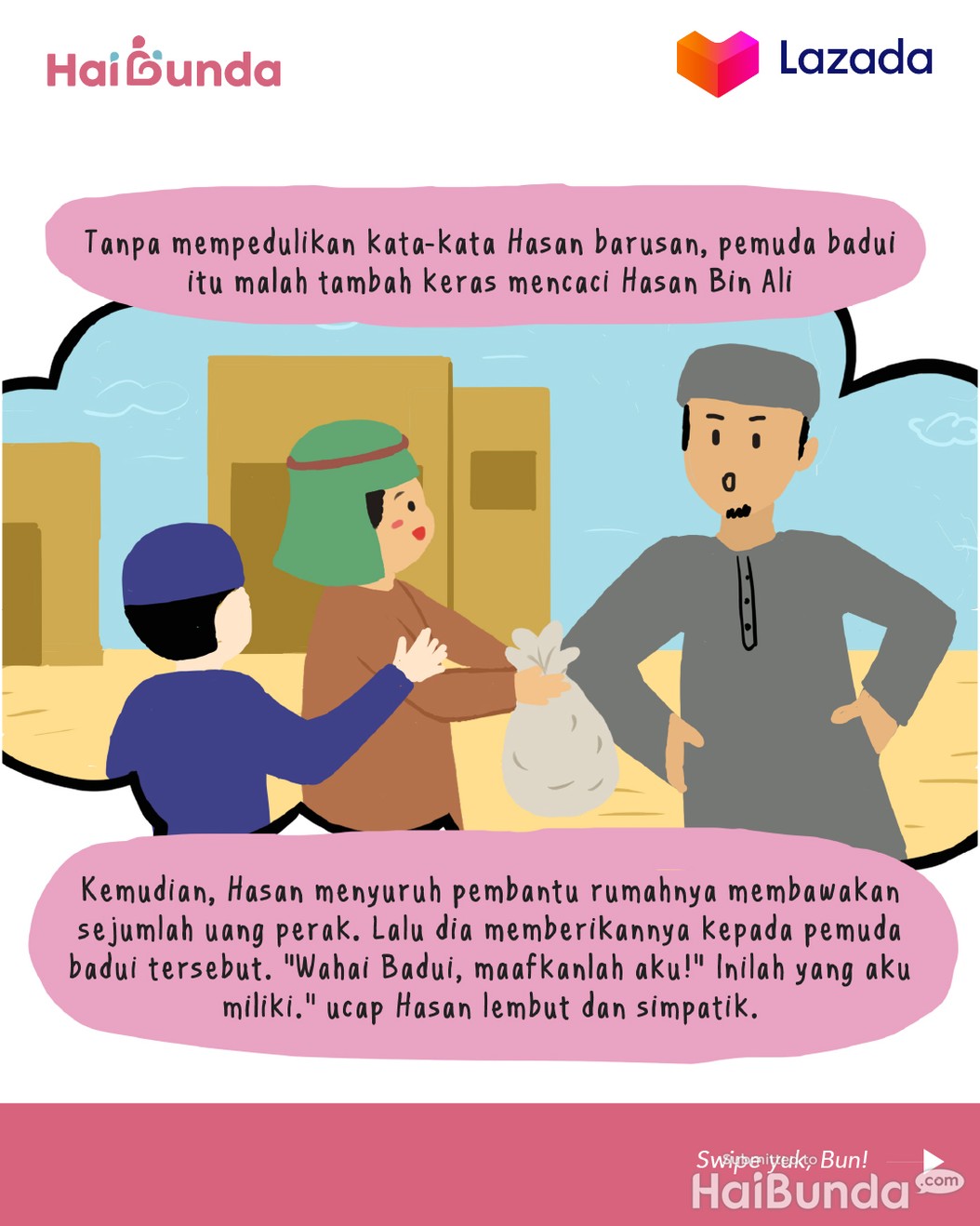 Komik Bunda: Kakak Diajarin Hasan Bin Ali