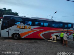 Sopir Bus Mira Diciduk Polisi Buntut Pemudik Tewas Dihantam Ban Lepas