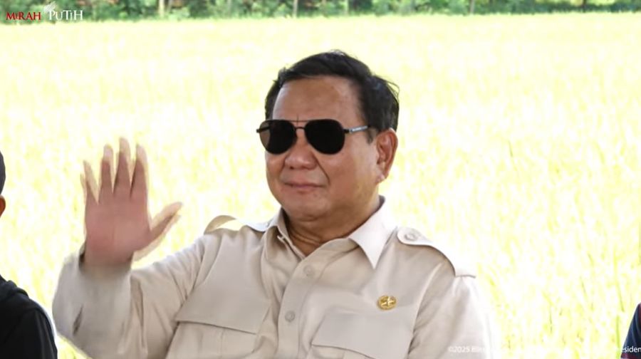 Panen Raya Padi Serentak di 14 Provinsi bersama Presiden Prabowo, Majalengka, 7 April 2025. (Tangkapan Layar Youtube)