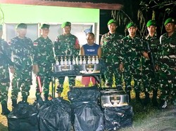Satgas Pamtas Malinau Gagalkan Penyelundupan 360 Botol Miras Ilegal