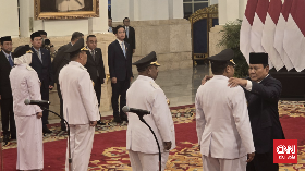 Prabowo Resmi Lantik Gubernur Papua Pegunungan dan Bangka Belitung