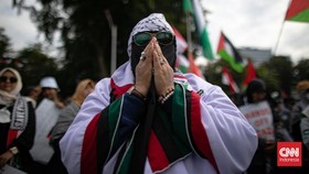 FOTO: Aksi Bela Palestina di Kedubes AS Jakarta