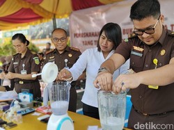 Ratusan Paket Sabu Hasil Tangkapan 4 Bulan Dimusnahkan Kejari Tanbu