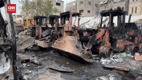 VIDEO: Israel Bom Puluhan Alat Berat di Gaza