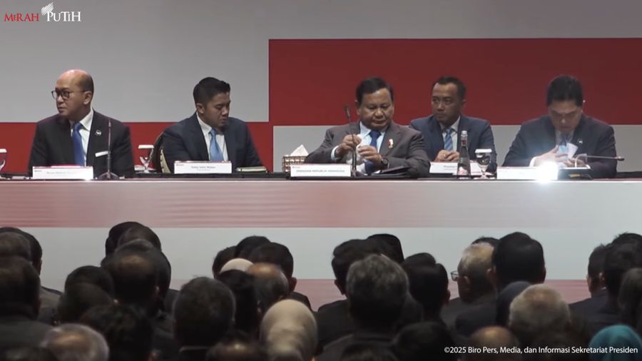 Presiden Prabowo Hadiri Town Hall Danantara Indonesia, JCC, 28 April 2025. (Tangkapan layar youtube Setpres RI)
