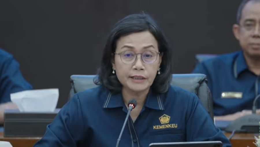 Menteri Keuangan Sri Mulyani saat konferensi pers APBN KITA edisi April 2025. (YouTube/Kementerian Keuangan)