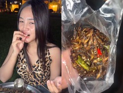Penjual Jangkrik Goreng di Kamboja Ini Cantiknya Bikin Salah Fokus!