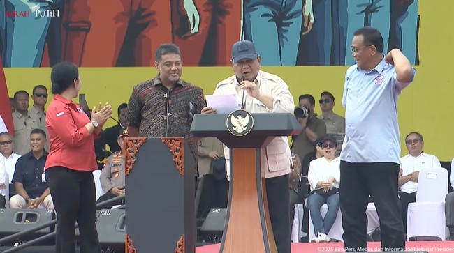 Prabowo mendapat pujian dari Konfederasi Serikat Buruh Internasional (ITUC) karena hadiri Hari Buruh atau May Day sebagai Presiden.