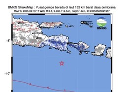 Gempa M 4,8 Guncang Perairan Selatan Banyuwangi