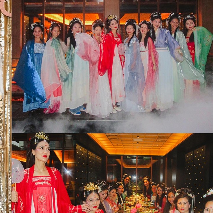 <p>Luna membagikan potret-potret acara <em>bridal shower</em>-nya di media sosial. Dalam rangakaian <em>bridal shower</em>, Luna dan para sahabatnya menikmati makan malam bersama hingga terlihat kompak mengenakan pakaian ala perempuan Kerajaan China. (Foto: Instagram @lunamaya)</p>
