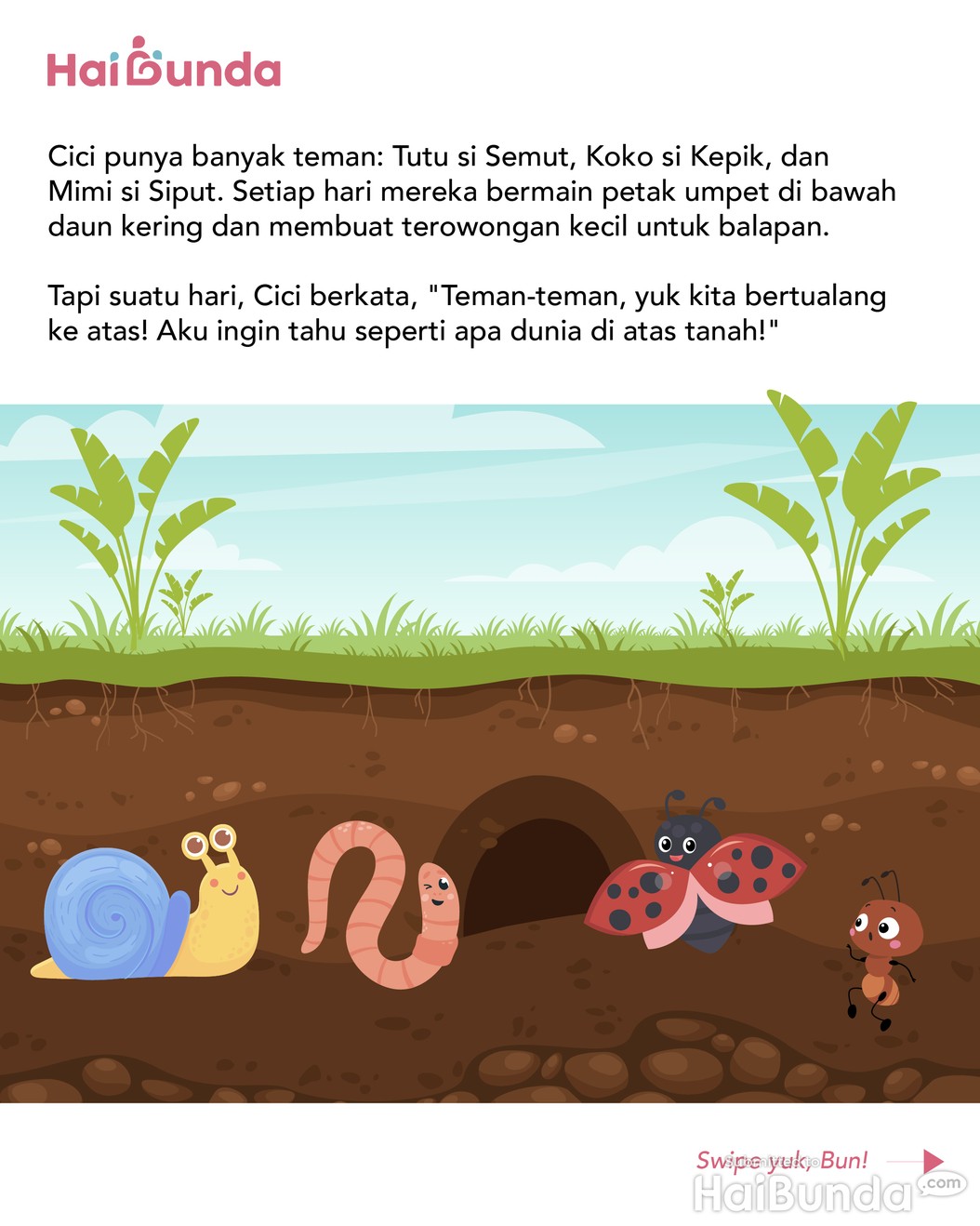 Cerita Fabel: Cici Si Cacing Petualang