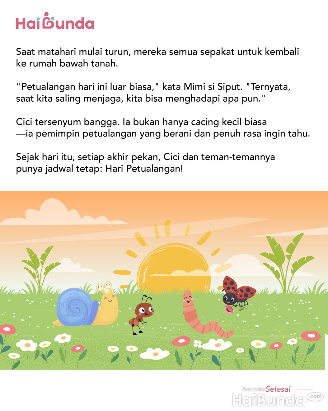 Cerita Fabel: Cici Si Cacing Petualang