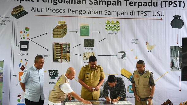 USU Bersama Pemprov Sumut Resmikan Tempat Pengolahan Sampah Terpadu