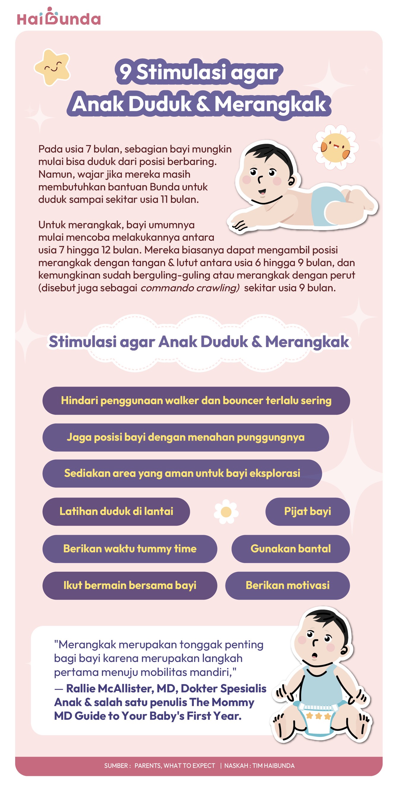Anak duduk dan merangkak
