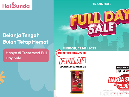Belanja Tengah Bulan Tetap Hemat, Hanya di Transmart Full Day Sale