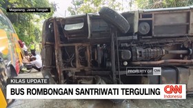 VIDEO: Bus Rombongan Santriwati Terguling