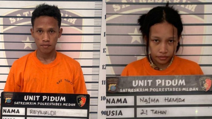Kedua pelaku saat diamankan di Polrestabes Medan. (Foto: Istimewa).