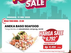 Aneka Bakso Seafood Rp 6 Ribuan/100 Gram di Transmart Full Day Sale