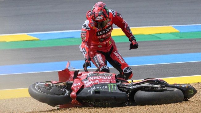 Francesco Bagnaia masih berada di urutan ketiga klasemen MotoGP 2025, namun sudah ketinggalan jauh dari Marc Marquez yang berada di puncak.