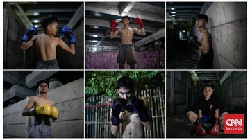 Update Eksklusif Olahraga CNN : FOTO: Sasana Ayuba, Klub Bela Diri di Kolong Tol Jakarta