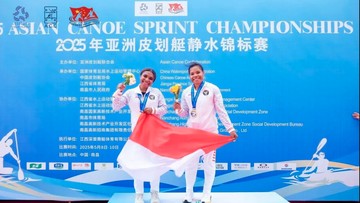 Update Eksklusif Olahraga CNN : Indonesia Raih 1 Emas dan 1 Perunggu di Kejuaraan Kano Asia
