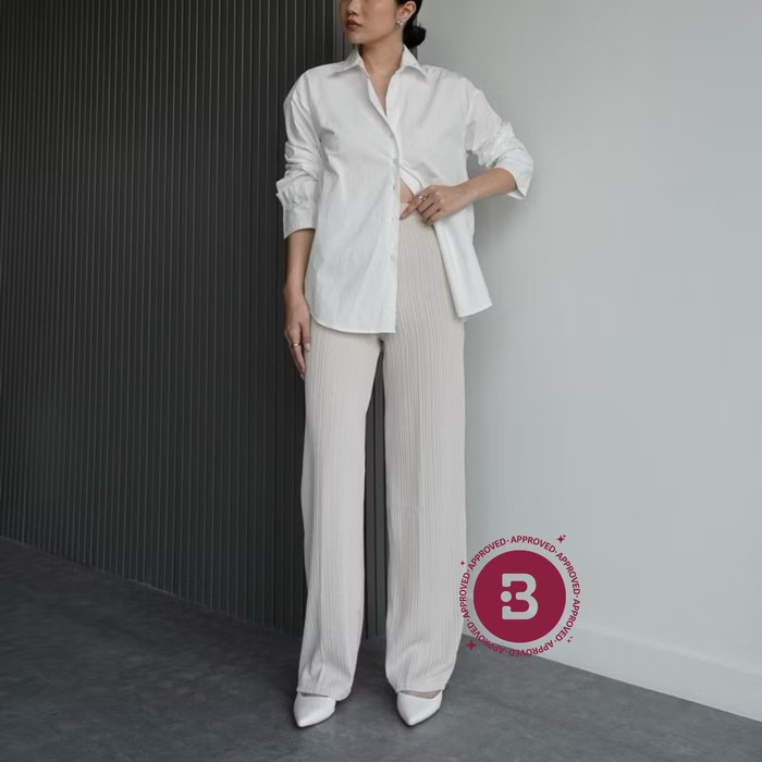 yeona.id Seine Pleats Pants Highwaisted Knit (Oat)