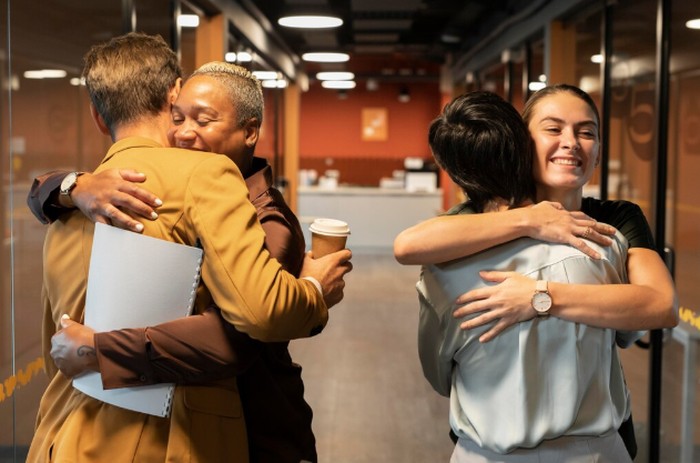Quick hug atau pelukan singkat yang biasa dilakukan teman atau keluarga/Foto: freepik.com/freepik