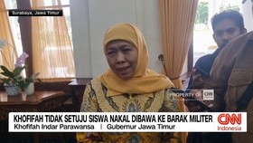 VIDEO: Khofifah Tidak Setuju Siswa Nakal Dibawa ke Barak Militer