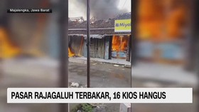 VIDEO: Pasar Rajagaluh Terbakar, 16 Kios Hangus