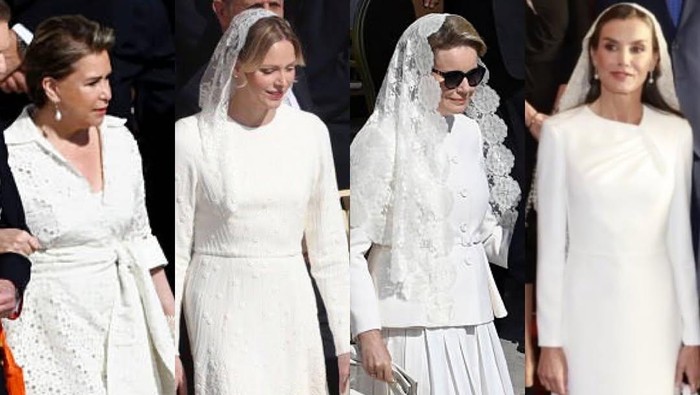 img-title Makna Pakaian Serba Putih Ratu Letizia hingga Putri Charlene di Pelantikan Paus Leo XIV