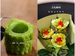 Potongan Pare Dikreasikan Jadi Hidangan Cantik Bentuk Buket Bunga