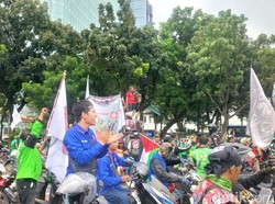 Patung Kuda Mulai Dipadati Massa Ojol, Begini Situasinya