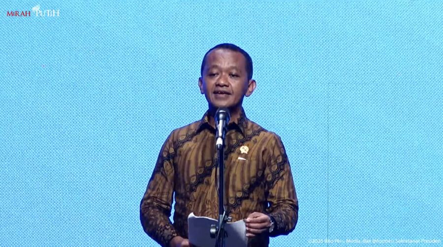 Menteri Energy dan Sumber Daya Mineral, ESDM, Bahlil Lahadalia di acara Peresmian Pembukaan Konvensi dan Pameran Tahunan ke-49 IPA, Tangerang, 21 Mei 2025.