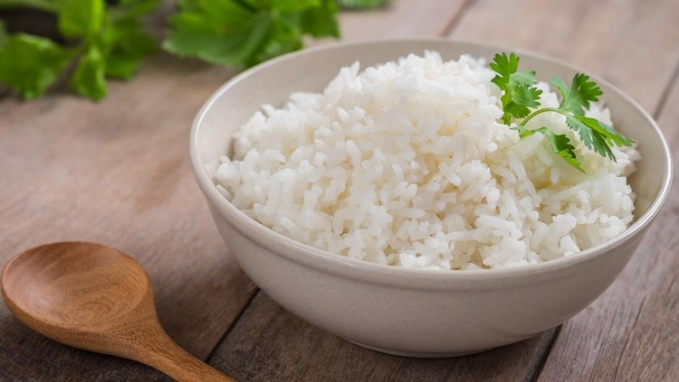 Ilustrasi nasi putih White rice in bowl