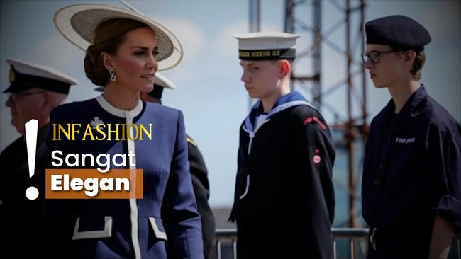 Gaya Kate Middleton Berbusana Nuansa Laut, Mirip Putri Diana!