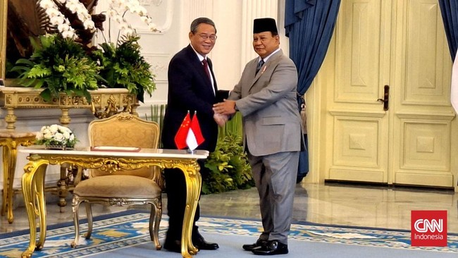 Presiden Prabowo Subianto dan Perdana Menteri China, Li Qiang menyepakati 12 poin kerja sama dalam pertemuan bilateral di Jakarta, Minggu (25/5).
