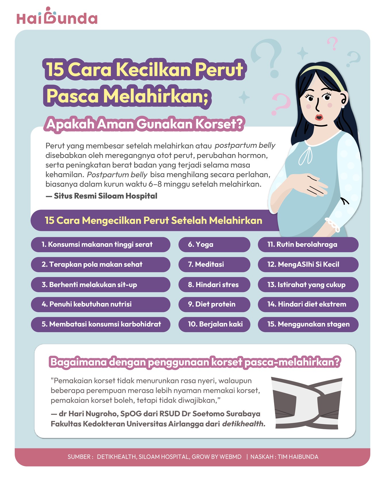 Cara kecilkan perut setelah melahirkan