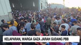 VIDEO: Kelaparan, Warga Gaza Jarah Gudang PBB