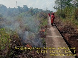 2 Hektare Lahan Semak Belukar dan Gelam di Ogan Ilir Terbakar