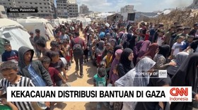 VIDEO: Kekacauan Warnai Pembagian Bantuan di Gaza