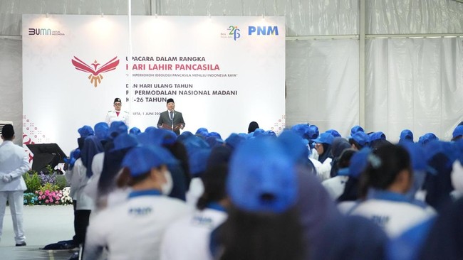 Nilai-nilai Pancasila sejalan dengan semangat PNM memberdayakan masyarakat melalui ekonomi kerakyatan, khususnya perempuan prasejahtera pengusaha ultra mikro.