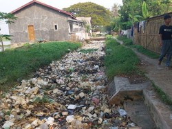 Jorok! Irigasi Sepanjang 1 Km di Serang Dipenuhi Sampah