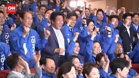 VIDEO: Sorak-sorai Partai Lee Jae-myung saat Unggul Pilpres Korsel