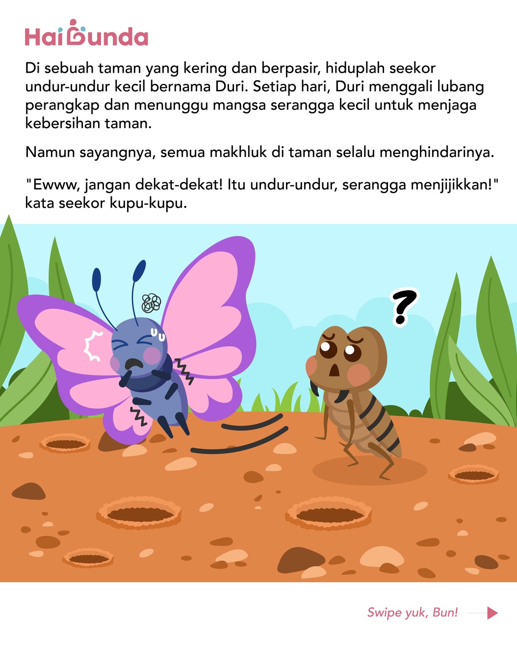 Seekor undur-undur mendapat pujian dari kawanan hewan karena menolong teman-temannya&period; Simak cerita persahabatan mereka selengkapnya berikut ini&excl;